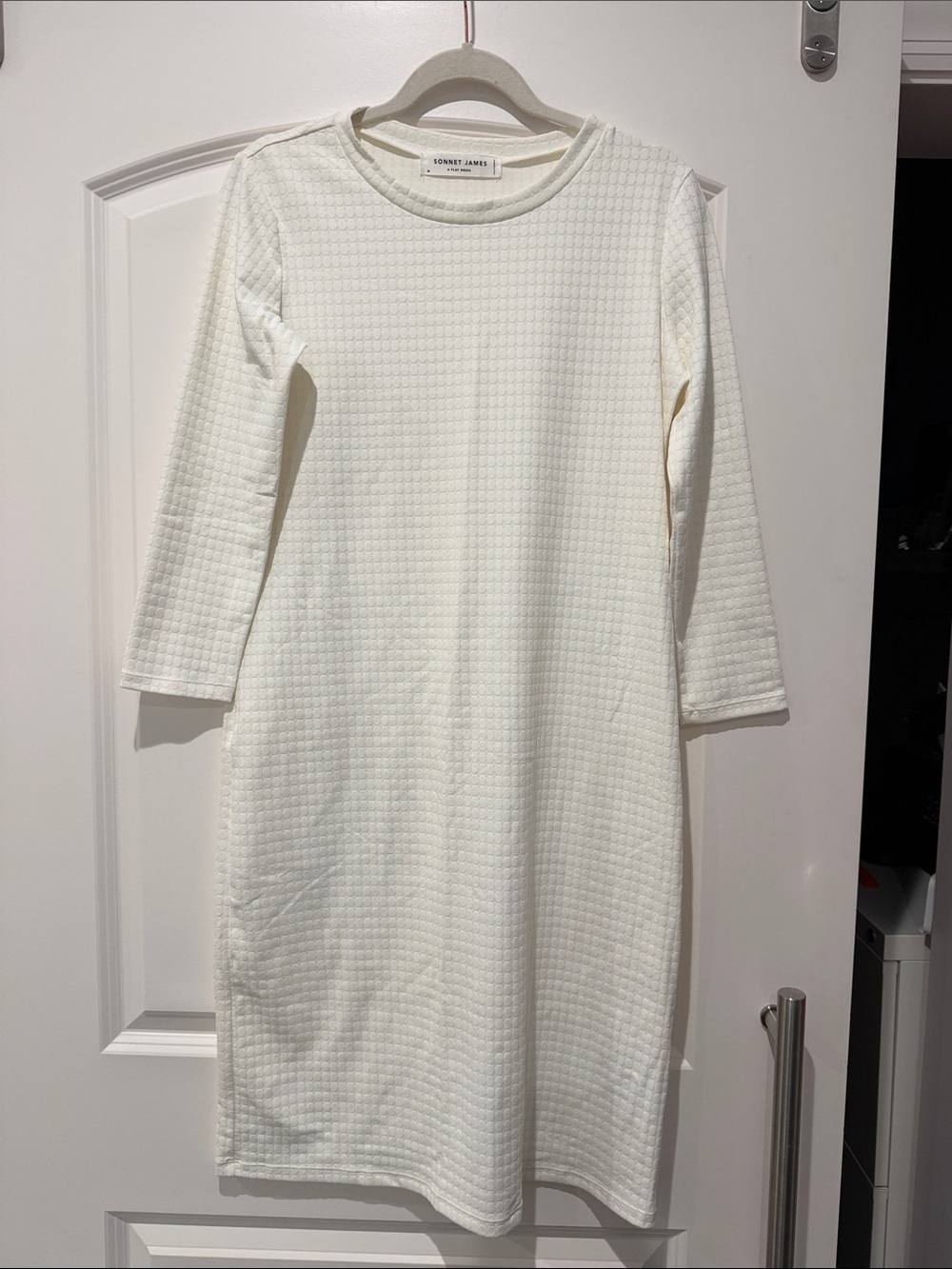 Ivory Textured Midi Shift Dress by Somerset Studio - Picture 1 of 3